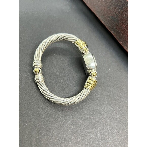 David Yurman Vintage 18k Gold Sterling MOP Rare Stick Dial Diamond Bangle Watch - Picture 12 of 16